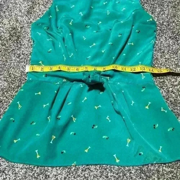trollied dolly Mod Cloth Size Small Retro Blouse Peplum Martini Glasses - Picture 4 of 8